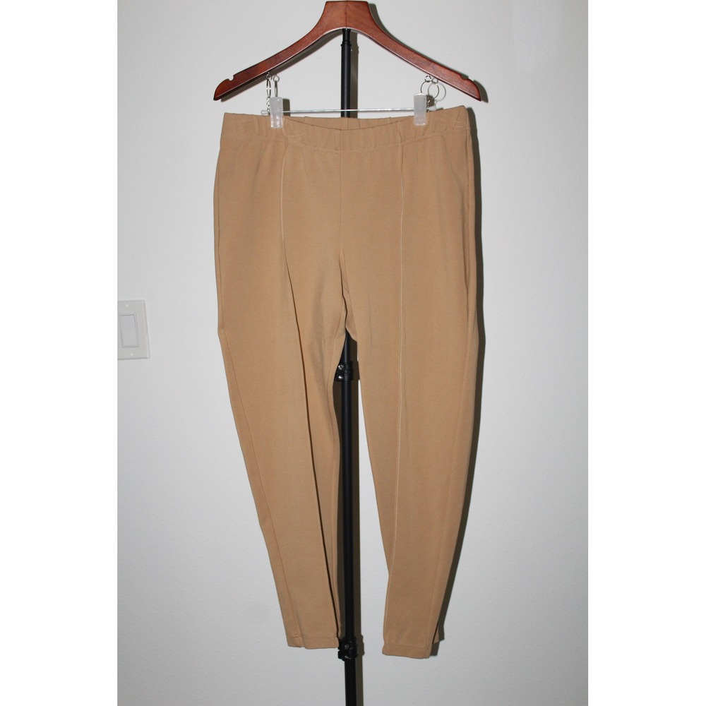 Lilly Pulitzer Women's XL Camel Tan Pintuck Pull On Ponte Knit Tapered Pants